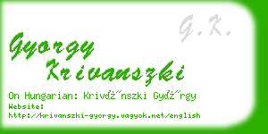 gyorgy krivanszki business card